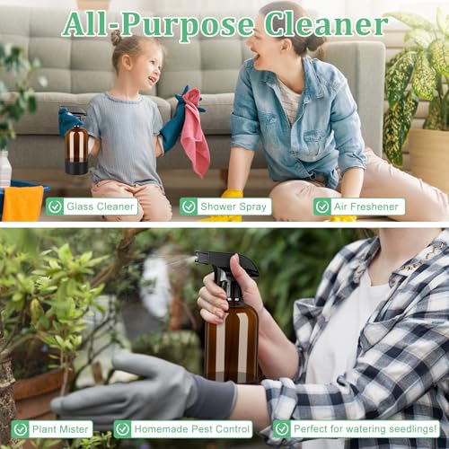 Amber Glass Spray Bottles 3 Pack | 17 oz | BELICOO