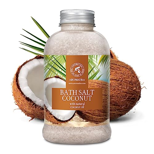 AROMATIKA Coconut Sea Salt Bath Soak - 21.16 oz Natural Mineral Bath Salts