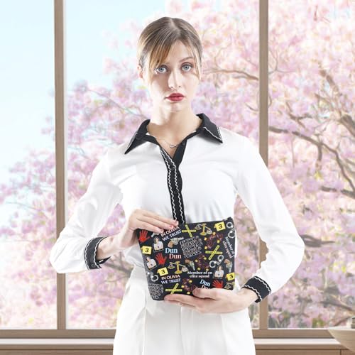 Law Detective TV Show Canvas Makeup Bag - Zipper Cosmetic Travel Organizer