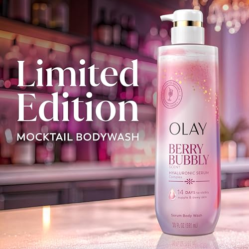 Olay Berry Bubbly Body Wash - Intensely Hydrating Serum with Hyaluronic Acid, 20 fl oz