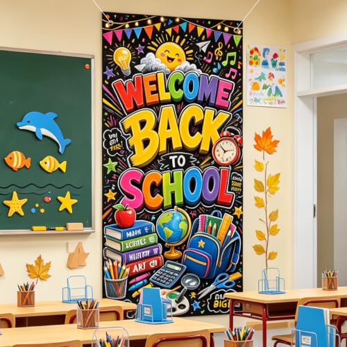 Back to School Classroom Door Cover - 71" x 35" Welcome Banner