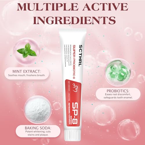 SP-8 Probiotic Ultra Whitening Toothpaste - Fluoride-Free Formula
