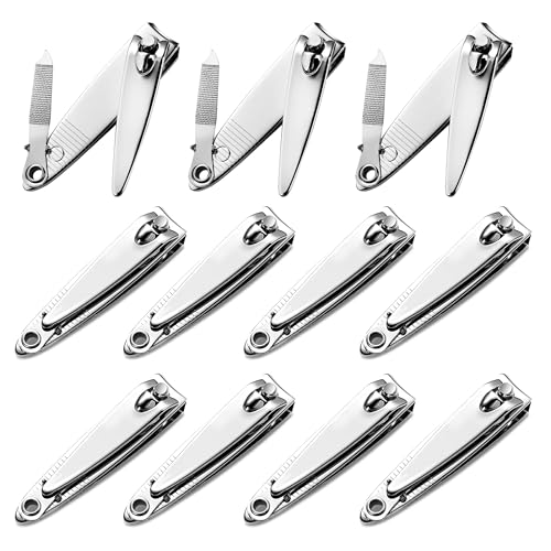 Natzerat 24pcs Nail Clippers with File Bulk Pack for Men Women - Compact & Durable