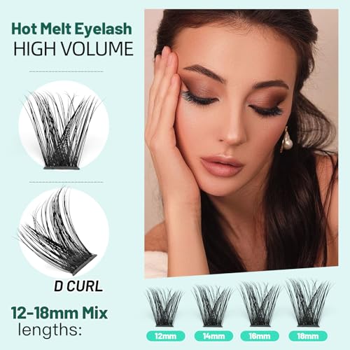 Bodermincer 192 Cluster D Curl Eyelashes - Mixed Length 12-14-16-18mm Pack