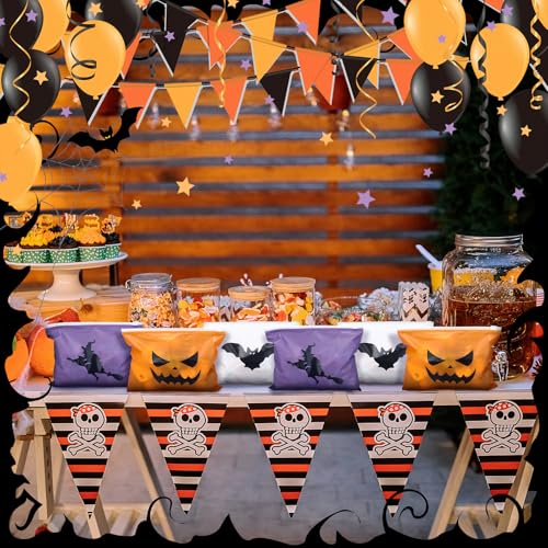 Halloween Treat Bags Bulk Set - 150 Waterproof Zipper Pouches with Witch, Bat, Pumpkin Designs