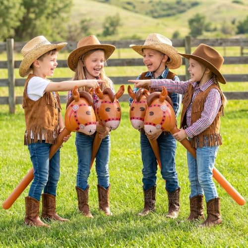 4 Pack Inflatable Horse Head Balloons - 37 Inch Pony Decorations