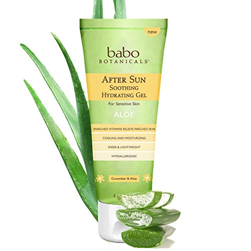Babo Botanicals After Sun Aloe Vera Gel - Soothing Hydrating Formula, 8 oz