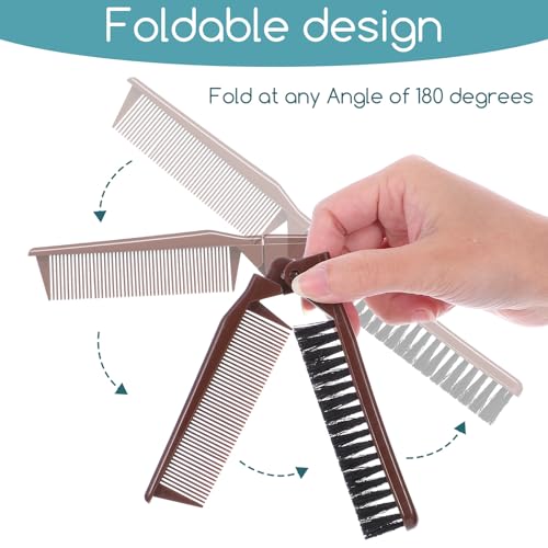 2-Pack Foldable Hair Combs - Anti-Static Travel Brushes