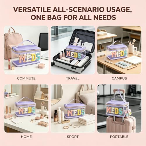DegoCython Clear Travel Toiletry Bag, Waterproof PVC Makeup Organizer