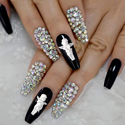 90PCS White Embossed Angel Nail Charms For Acrylic Nails 3D Baby Art