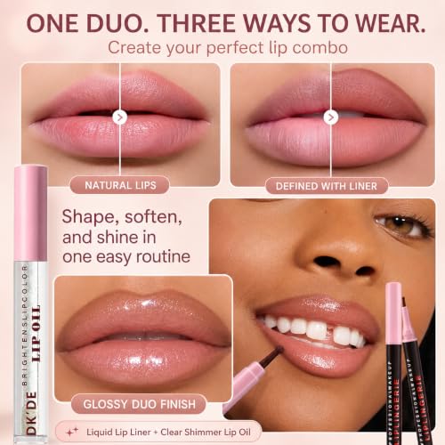 MAVENI Liquid Lip Liner & Lip Oil Set - 05 Peach Nude, Waterproof Glossy Finish