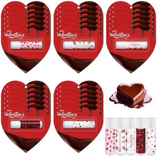 Siifert Classic Love 30 Pack Valentine Lip Balms - Heart-Shaped Lip Care Gifts