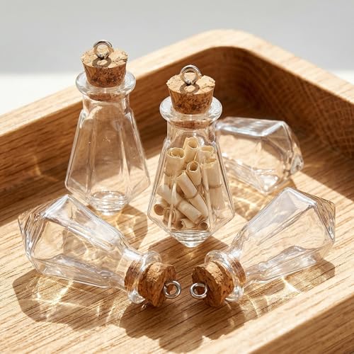 BESPORTBLE Mini Glass Bottles with Cork for DIY Jewelry - 10PCS