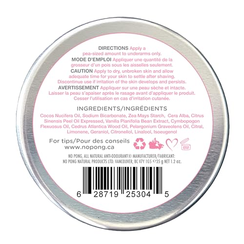 No Pong Original All-Natural Deodorant 35g - 24-Hour Odor Protection