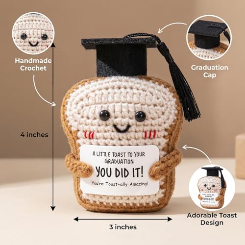 Handmade Graduation Gift Plush Toast with Card - You’re Toast-ally Amazing