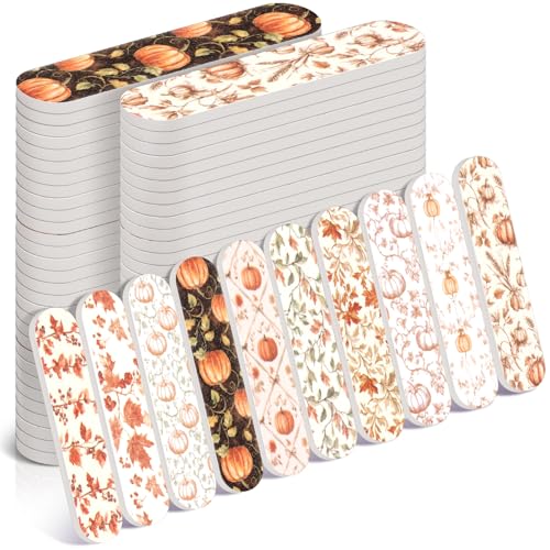 Fall Pumpkin Nail Files 50 Pcs Mini Emery Boards for Women - Autumn Theme