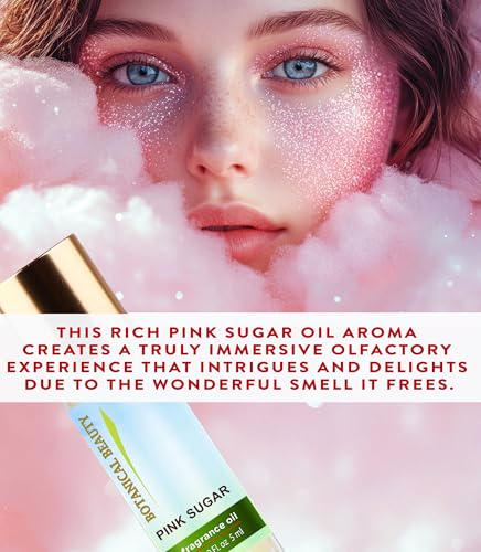 Botanical Beauty Pink Sugar Fragrance Oil Roll-On Perfume - Long-Lasting Scent (0.169 Fl Oz)