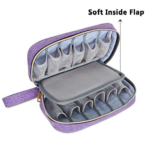 LUXJA Essential Oil Case - Holds 12 Bottles, Purple