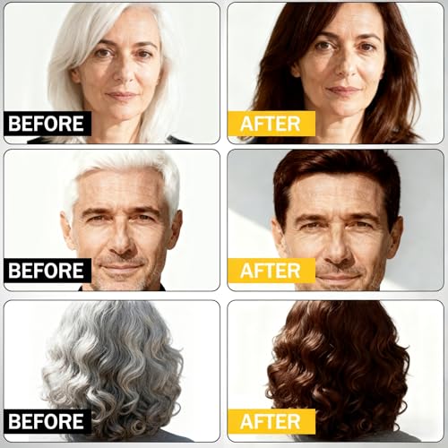 Dark Brown Hair Dye Shampoo 3-in-1 for Gray Coverage - ZIXSIRP