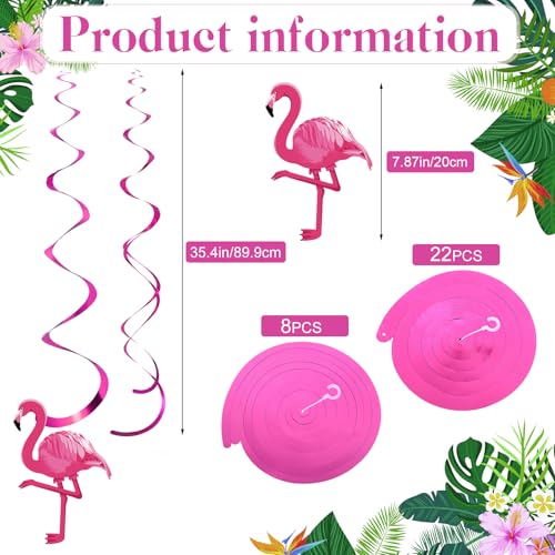Faccito 52 Pcs Flamingo Party Hanging Swirl Decorations