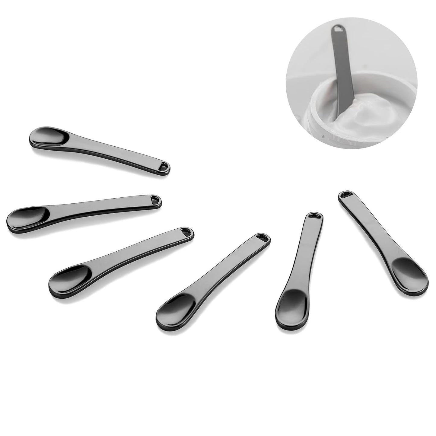 Tekson 6-Piece Metal Cosmetic Spatula Set - Reusable Makeup Spoons for Creams & Lotions | Rose Gold, Gold, Silver