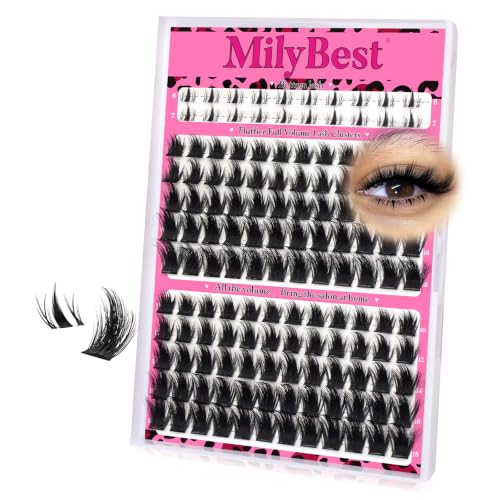 MilyBest Rozen Lash Clusters with Spikes & Bottom Lashes - 10-18mm D-Curl, Fairy Glam, Beginner Friendly (Lashes Only)
