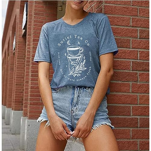 Acotar Velaris Women's T-Shirt - City of Starlight Graphic Tee, Blue Small