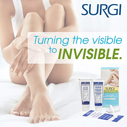 Surgi Invisi-Bleach Face & Body Hair Bleaching Cream 1.5 oz (Pack of 2)