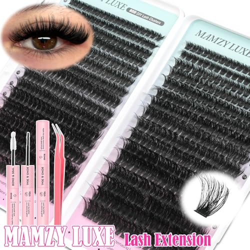 Mamzy 608Pcs Fluffy Lash Clusters Kit - 80D & 100D Wispy Lashes