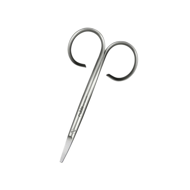 Rubis Stainless Steel Infant Nail Scissors with Blue Leather Elephant Case, For Precise Fingernails and Cuticles, 1K416, Silver,Rubis Switzerland Swiss Made World Renowned Precision