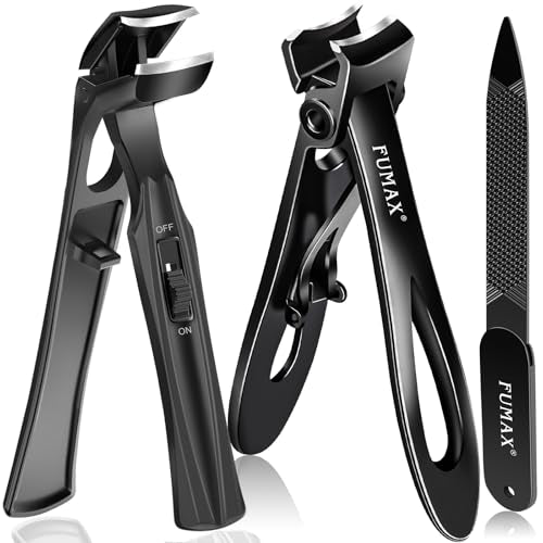 FUMAX Heavy Duty Toenail Clipper Set for Thick Nails with Wide Opening