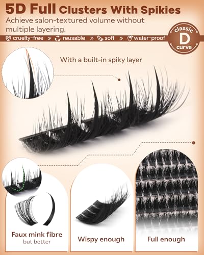 J-Manga Cluster with Spikes Eyelash Extensions Kit - 204 Pieces, 12-18mm