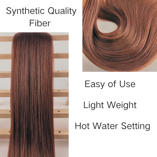 Brown Braiding Hair Extensions with Boho Curls - 26 Inch, Pack of 8