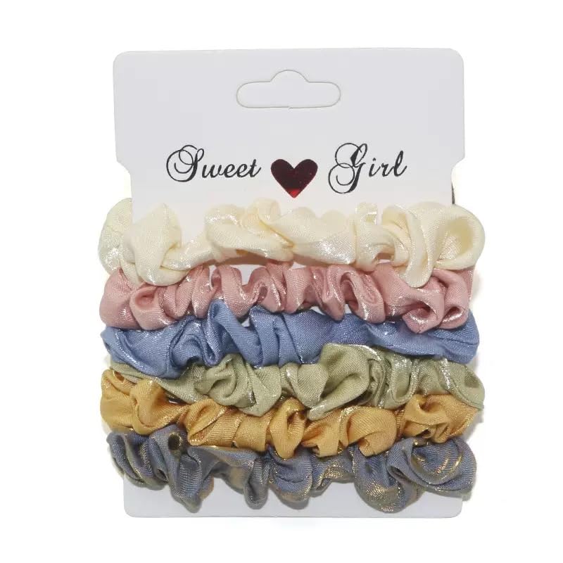 Satin Silk Scrunchies - 8Pcs Soft Hair Ties for Fashionable Ponytails | Pink & White Set