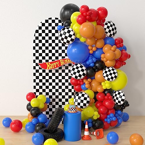 Race Car Balloon Garland Kit - 153 Pcs Party Supplies for Kids