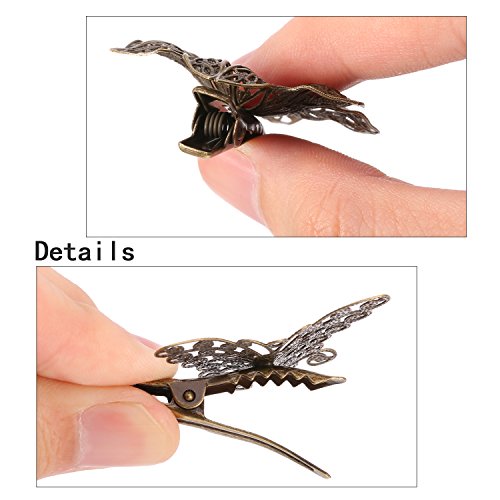 22-Piece Vintage Bronze Hair Clip Set: Leaf, Flower & Butterfly Barrettes