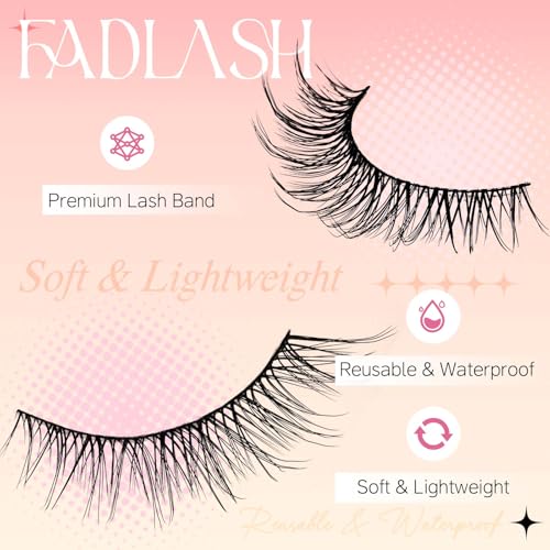 FADLASH Cat Eye Wispy False Eyelashes - 10 Pairs D Curl