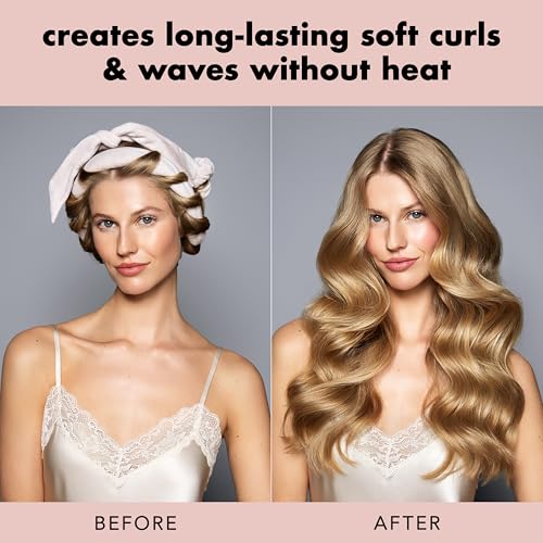 Heatless Curling Rod with Soft Ribbon & Velour Wrap for Overnight Curls - 69"