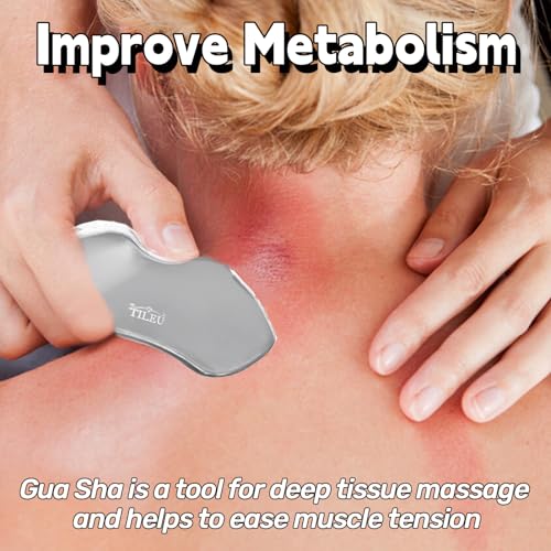 Tileu Stainless Steel Face Roller & Gua Sha Tool Set - Anti-Aging
