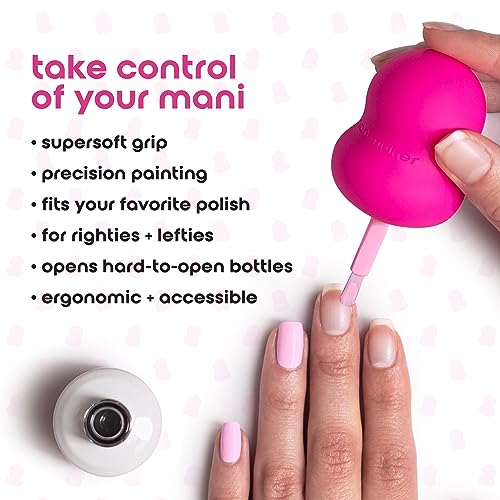 Fuchsia Nail Polish Grip Tool for Precision Painting - Universal Fit, Ergonomic for DIY & Professionals