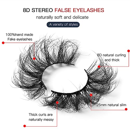 FEITA Sexy 16-19MM Fluffy False Eyelashes 8D Natural Thick Volume Mink Lashes 5 Pairs