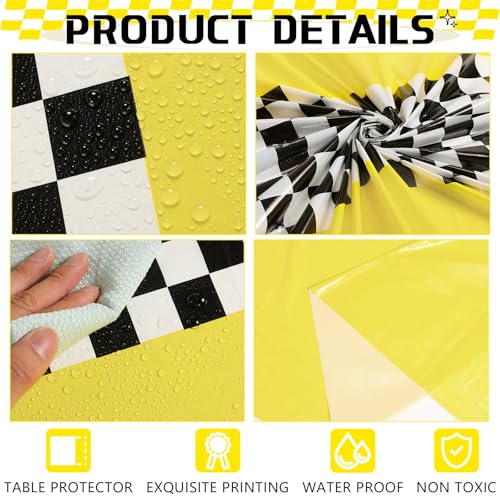 Racing Car Birthday Party Tablecloths - 3 Pack, 54x108 in