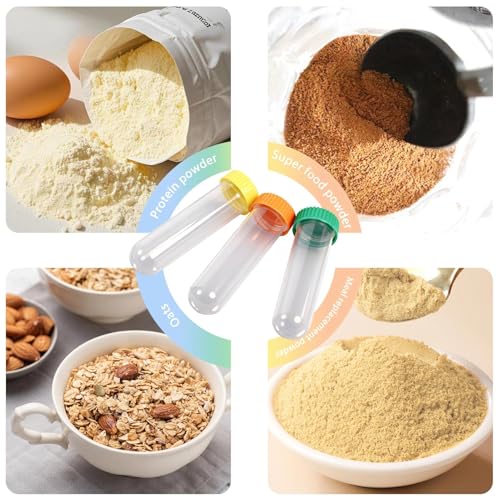 Undeuxall Reusable Protein Powder Travel Container Set with Leakproof Bottles