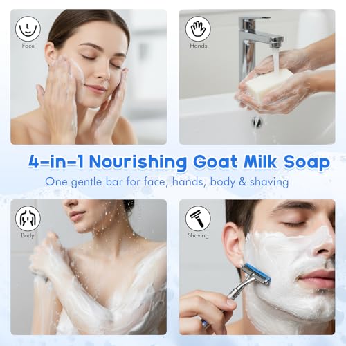 EDSRDRUS Goat Milk Soap Bars 3.5 oz Pack of 3 - Gentle, Hydrating Skincare