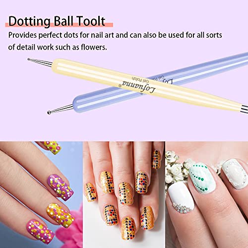 Colorful Nail Art Brush Set 6Pcs with Gel, Dotting & Detailing Tools