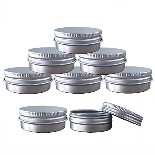 24 Pack 1 Oz Aluminum Tin Containers with Screw Cap for Cosmetics
