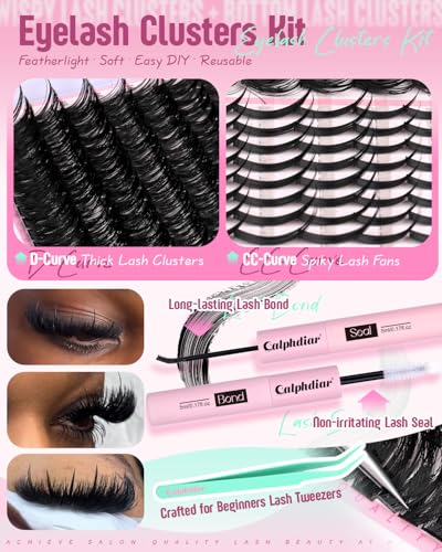 Calphdiar D-Fluffy Spiky Eyelash Cluster Kit - DIY Manga Lash Extensions