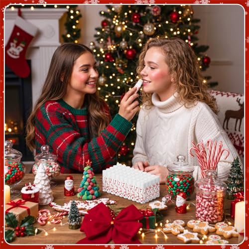 Siifert 15 Pack Christmas Lip Balms Candy Cane Peppermint Lollipop 2