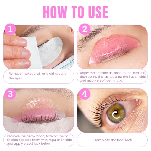 Libeauty Pink Peach Step 1 Flat Lash Lift Pads for Eyelash Perming – S/M Reusable Shields