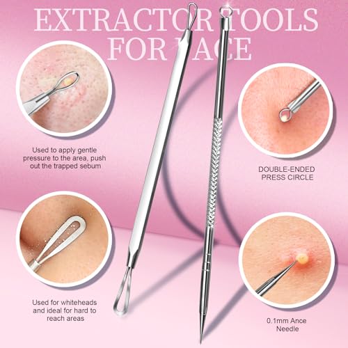 Teenitor Blackhead Remover Tool Kit – 4 Stainless Steel Extractors